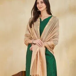 fabindia Women Cotton Silk Blend Dupatta  -picture-10