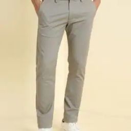 Men Slim Fit Flat Front Trousers-image-34