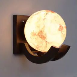 Nordic Wooden Wall Lamps with Marble Glass-40