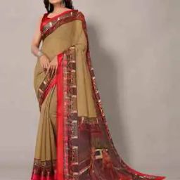 Printed Saree with Contrast Border-picture-30