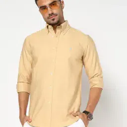Regular Fit Shirt with Button-Down Collar-image-69