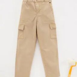 Boys Regular Fit Twill Cargo Trousers-image-22