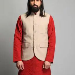 Nehru Jacket with Flap Pockets-12
