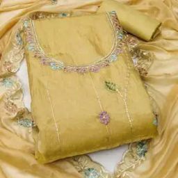 Women Embellished Unstitched Dress Material-image-4