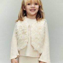 Girls Fluffy V-Neck Jacket-image-102