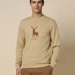 allen solly Men Brand Embroidered Regular Fit Crew-Neck Sweatshirt-picture-13
