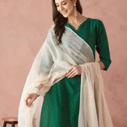 Women Checked Dupatta with Tassels-17