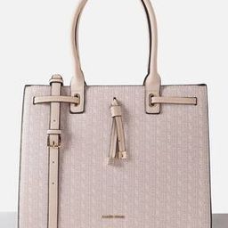 Women Brand Print Shoulder Bag with Detachable Strap-image-4