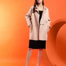 Women Cotton Blend Mandrain Coat-image-43