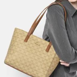 Women Tote Bag with Logo Applique-image-61