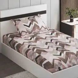 Corsica Juniper Lynn Herringbone Print Single Bedsheet with Pillow Cover-picture-19