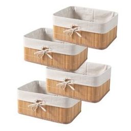 Set of 4 Foldable Bamboo Storage Baskets-44