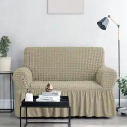 3-Seater Bubble Sofa Couch Cover with Ruffle Skirt-3
