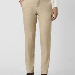 Men Checked Slim Fit Flat-Front Trousers-image-42