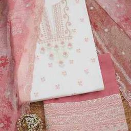 Women Embroidery Unstitched Dress Material-image-76