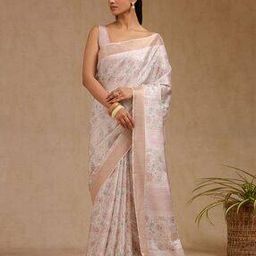Paisley Print Saree with Running Blouse Piece-picture-24