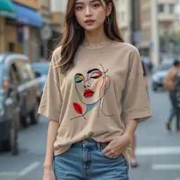 Women Overseized Fit Graphic T-Shirt-image-89