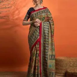Women Ethnic Design Traditional Saree with Blouse Piece         -image-41