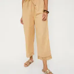 Straight Palazzos with Lace Hem-image-34