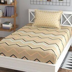 Chevron Print Single Bedsheet with Pillow Cover-15