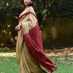 Cotton Saree with Tassels-image-27