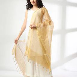 Women Checked Dupatta with Tassels-11