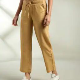 Women Relaxed Fit Flat-Front Trousers-image-87