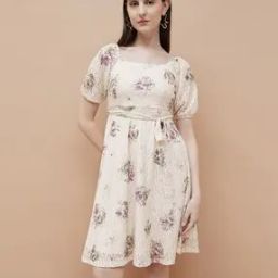 Women Square Neck A-Line Dress-21