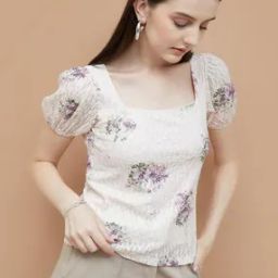 Women Regular Fit  Floral Print Top-image-2