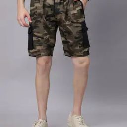 Men Camouflage Regular Fit Cargo Shorts-image-40