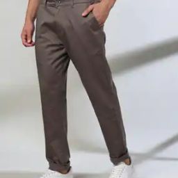 Men Comfort Fit Flat-Front Trousers-image-61