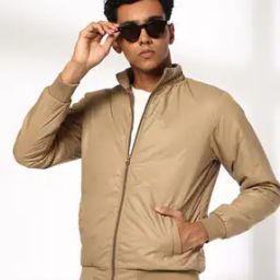Men Slim Fit Zip-Front Jacket with Insert Pockets-37
