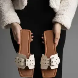 Women Buckled Strap Slip-On Flat Sandals-picture-12