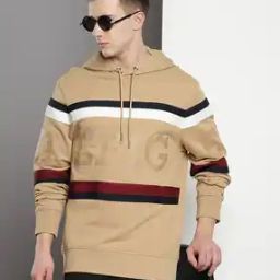 Men Striped Regular Fit Hoodie-image-18