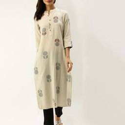 Women Floral Straight Kurti-image-3