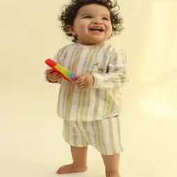 Striped Cotton Shirt & Shorts Set-picture-31