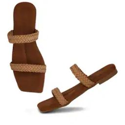 Women Square-Toe Slip-On Flat Sandals-19