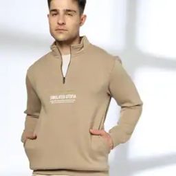 Men Regular Fit Sweatshirt with Zip-10