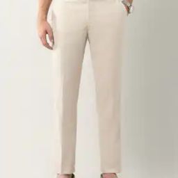 Men Tapered Fit Flat-Front Trousers-picture-53
