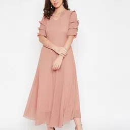 hello design Women V-Neck Fit & Flare Dress-picture-1