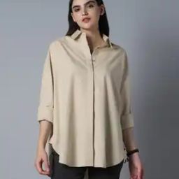 Women Regular Fit Button-Down Shirt with Full Sleeves-image-75