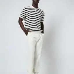Men Herringbone Mid-Rise Straight Fit Pants-image-85
