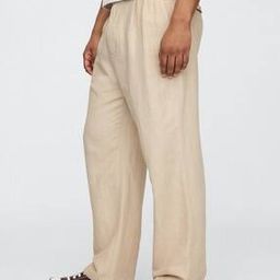 Solid 90S Loose Fit Pleated Linen Blend Trousers-image-46