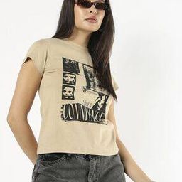 Women Graphic Print Regular Fit Crew-Neck T-Shirt-image-60