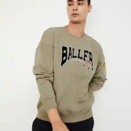 Men Typographic Print Regular Fit Sweatshirt-image-63