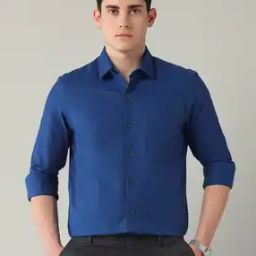 Men Patterned Slim Fit Cotton Shirt with Patch Pocket-image-86