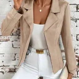 Women Single Breasted Blazer-image-4