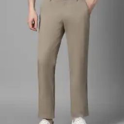 Men Slim Fit Flat-Front Trousers-image-94