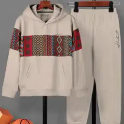 Girls Aztec Print Hoodie & Joggers Set-image-11