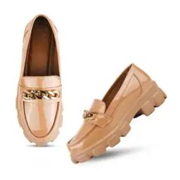Women Slip-On Heeled Loafers with Metal Accent-image-32
